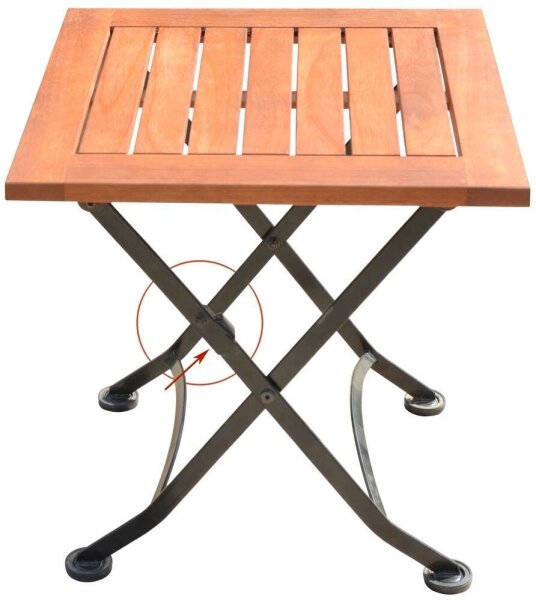 Garden Pleasure Gartentisch WIEN braun quadratisch 45,0 x 45,0 x 45,0 cm