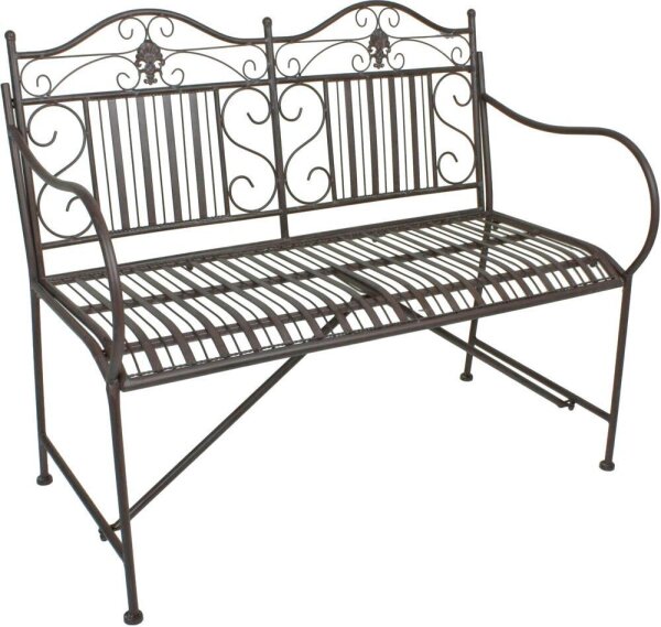 Garden Pleasure Gartenbank MANGAN 950507 schwarzbraun Metall 106,0 cm