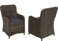 Garden Pleasure Sitzgruppe BORDEAUX dunkelgrau, schwarz Kunststoff, Metall, 9-teilig