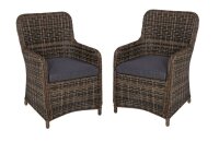 Garden Pleasure Sitzgruppe BORDEAUX dunkelgrau, schwarz Kunststoff, Metall, 9-teilig