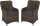 Garden Pleasure Gartenstühle mit Armlehnen BORDEAUX braun, Metall, 2 St.