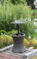 Garden Pleasure Gartentisch MUMBAI dunkelgrau rund 45,0 x 45,0 x 55,0 - 85,0 cm