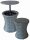 Garden Pleasure Gartentisch MUMBAI dunkelgrau rund 45,0 x 45,0 x 55,0 - 85,0 cm