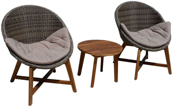 Garden Pleasure Sitzgruppe RENO taupe, braun Kunststoff, Metall, 5-teilig