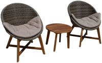 Garden Pleasure Sitzgruppe RENO taupe, braun Kunststoff,...