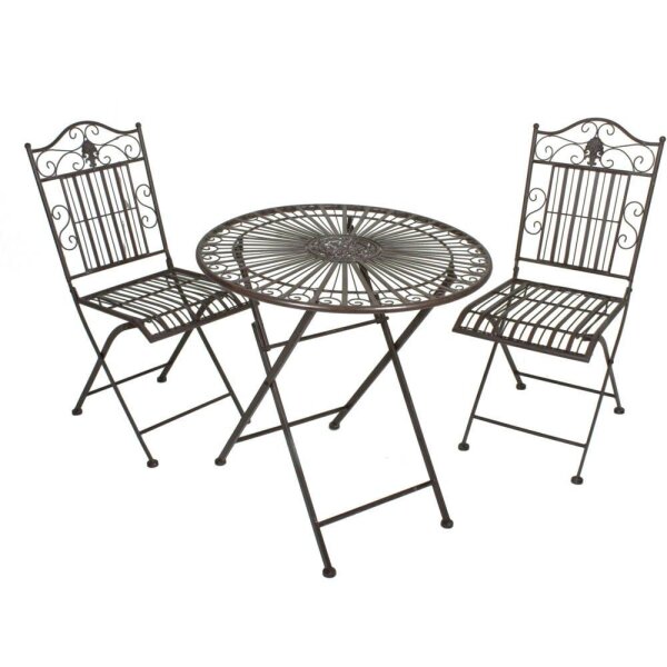 Garden Pleasure Sitzgruppe MANGAN, braun Metall, 3-teilig