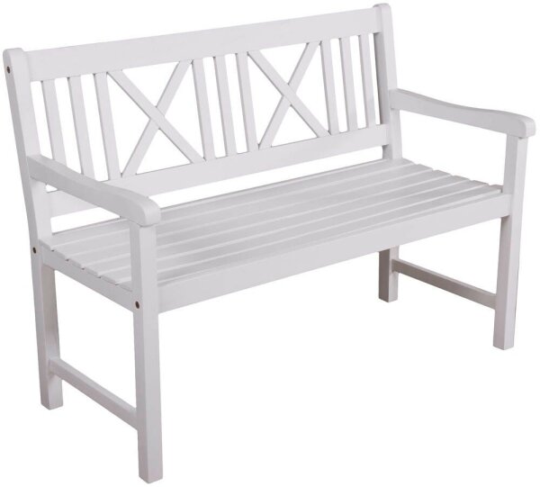 Garden Pleasure Gartenbank MALMÖ 985071 weiß Holz 120,0 cm  ( 985071 )