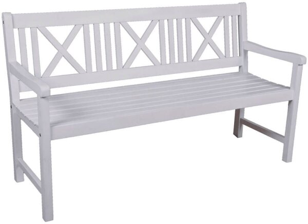 Garden Pleasure Gartenbank MALMÖ 985068 weiß Holz 154,0 cm  ( 985068 )