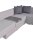 Garden Pleasure Loungesofa WELLINGTON, schwarz Kunststoff, Metall, 6-teilig  ( 305335 )