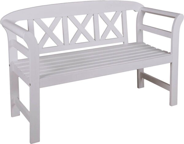 Garden Pleasure Gartenbank VANCOUVER 985075 weiß Holz 128,0 cm