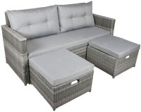Garden Pleasure Loungesofa MALTA grau Kunststoff, Metall,...