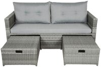 Garden Pleasure Loungesofa MALTA grau Kunststoff, Metall,...