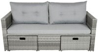 Garden Pleasure Loungesofa MALTA grau Kunststoff, Metall, 8-teilig