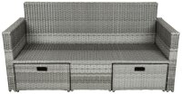 Garden Pleasure Loungesofa MALTA grau Kunststoff, Metall, 8-teilig