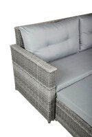Garden Pleasure Loungesofa MALTA grau Kunststoff, Metall, 8-teilig