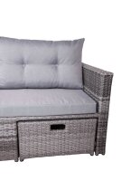 Garden Pleasure Loungesofa MALTA grau Kunststoff, Metall, 8-teilig