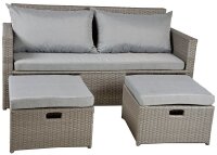 Garden Pleasure Loungesofa MALTA grau Kunststoff, Metall, 8-teilig