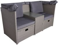 Garden Pleasure Loungegruppe SAINT TROPEZ grau Kunststoff, Metall, 7-teilig