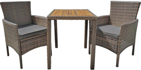 Garden Pleasure Sitzgruppe DAKOTA grau, schwarz Kunststoff, Metall, 5-teilig  ( 970014 )