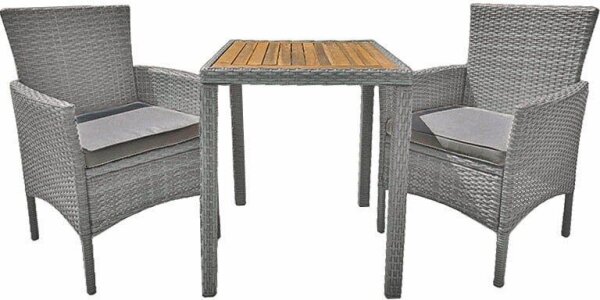 Garden Pleasure Sitzgruppe DAKOTA grau, schwarz Kunststoff, Metall, 5-teilig