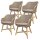 Garden Pleasure Gartenstühle mit Armlehnen OAKLAND braun, Holz, 4 St.