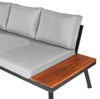 Garden Pleasure Loungegruppe THERESA grau, schwarz Holz, Metall, 15-teilig