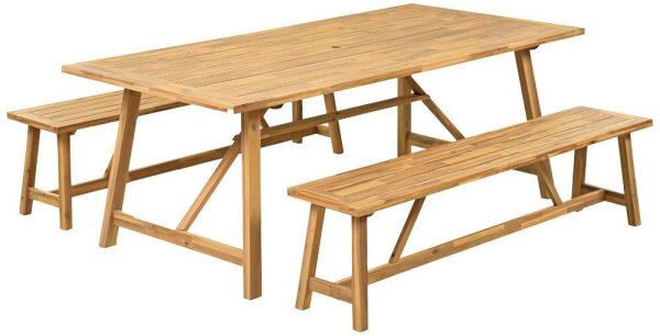 Garden Pleasure Sitzgruppe SYDNEY, braun Holz, 3-teilig