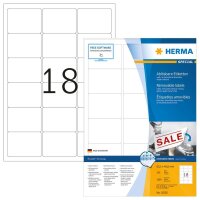 HERMA Etiketten 10302 weiß 63,5 x 46,6 mm, 100 Blatt