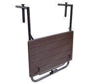 Garden Pleasure TABORA Balkonhängetisch rechteckig Kunststoff braun 60,0 x 60,0 x 73,0 - 83,5 cm, 1 St.