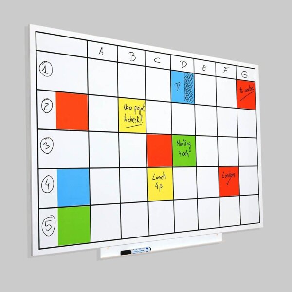 rocada Whiteboard Skin Planner 115,0 x 75,0 cm weiß lackierter Stahl