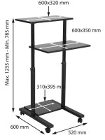 update displays Stehpult höhenverstellbar schwarz