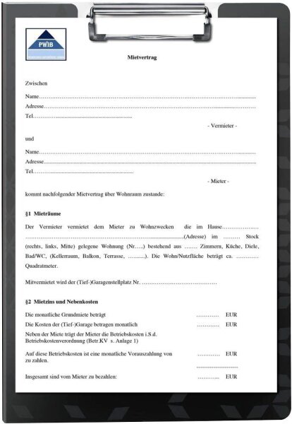 LEITZ Klemmbrettmappe WOW 4199 DIN A4 schwarz Kunststoff, 1 St.