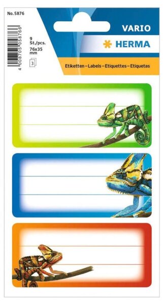 HERMA Schuletiketten 5876 Gecko, 9 Etiketten
