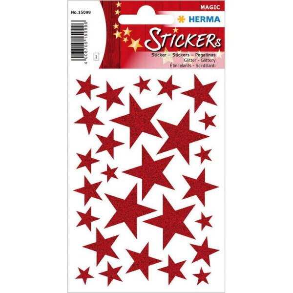 HERMA Aufkleber 15099 Sterne, rot, 10x 27 Etiketten  ( 15099 )