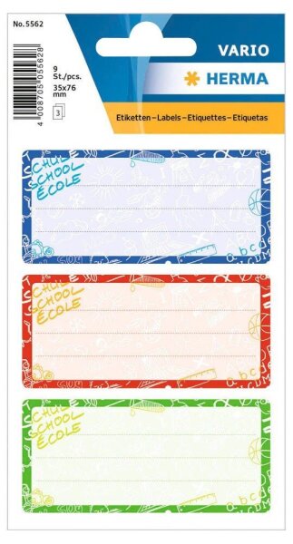 HERMA Schuletiketten 5562 Schoolydoo, 9 Etiketten