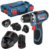 BOSCH Professional GSR 12V-15 FC Akku-Bohrschrauber-Set 12,0 V, mit 2 Akkus