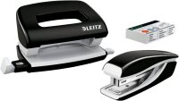 LEITZ Locher und Heftgeräte Set NeXXt WOW schwarz