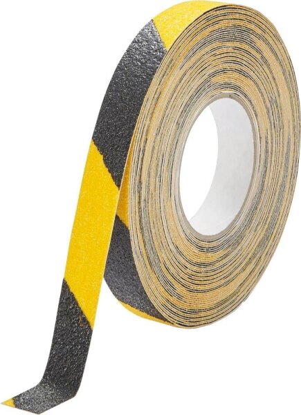 DURABLE Markierungsband DURALINE® GRIP+ gelb, schwarz 25,0 mm x 15,0 m