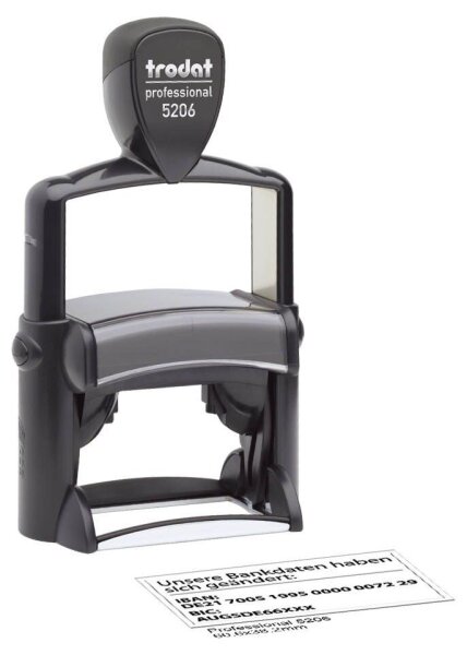 trodat Textstempel, individualisierbar 5206 IBAN selbstfärbend schwarz ohne Logo, 1 St. -  Nachträglich per Gutschein personalisieren