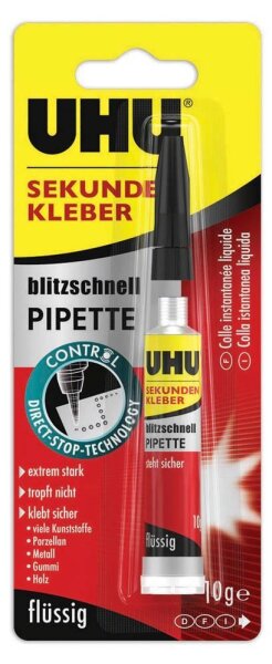 UHU blitzschnell PIPETTE Sekundenkleber 10,0 g, 1 St.