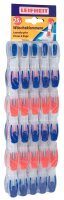 LEIFHEIT Wäscheklammern blau/transparent und rot/transparent, 25 St.
