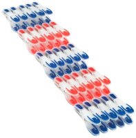 LEIFHEIT Wäscheklammern blau/transparent und rot/transparent, 25 St.