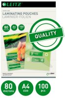 LEITZ Laminierfolien 33818 glänzend für A4 80 micron, 100 St.