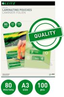 LEITZ Laminierfolien 33819 glänzend für A3 80 micron, 100 St.