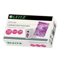 LEITZ Laminierfolien glänzend für Kreditkartenformat 125 micron, 100 St.
