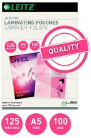 LEITZ Laminierfolien glänzend für A5 125 micron, 100 St.