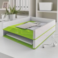LEITZ Briefablage WOW Duo Colour perlweiß/grün...