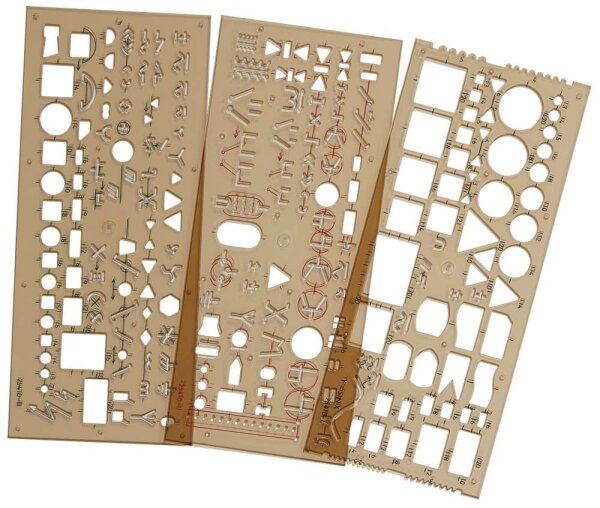 KOH-I-NOOR Zeichenschablonen-Set Elektro transparent