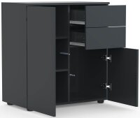 VCM my home Kommode Dalosa, 918338 anthrazit 70,0 x 39,0 x 76,5 cm, 1 St.