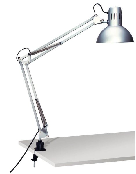 MAUL MAULstudy Schreibtischlampe silber mit Tischklemme